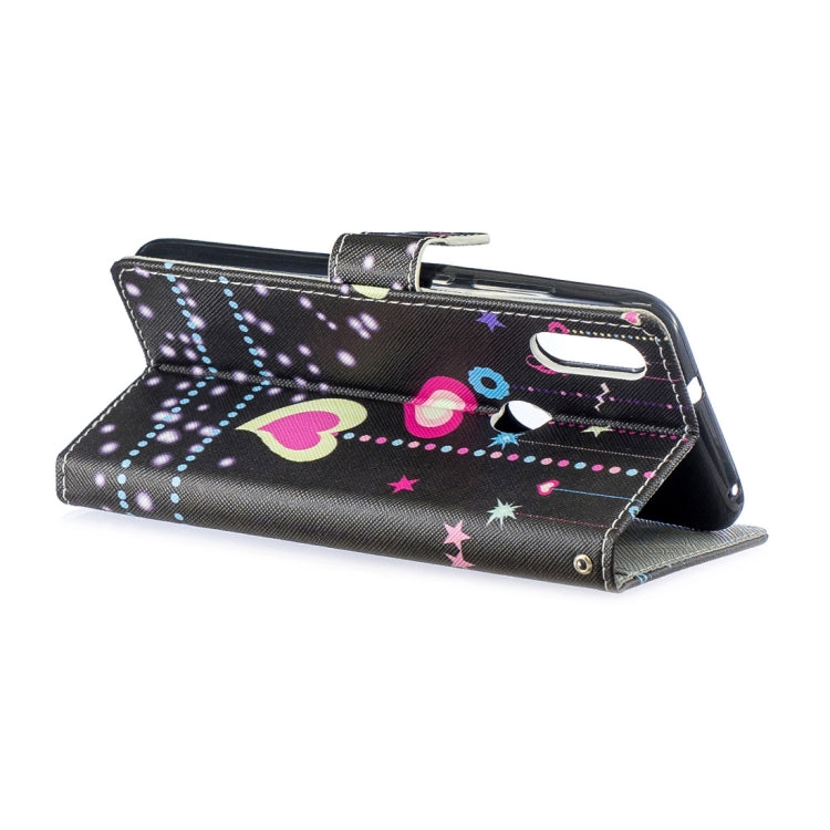 Colored Heart Pattern Horizontal Flip Leather Case for Xiaomi Mi Play, with Holder & Card Slots & Wallet