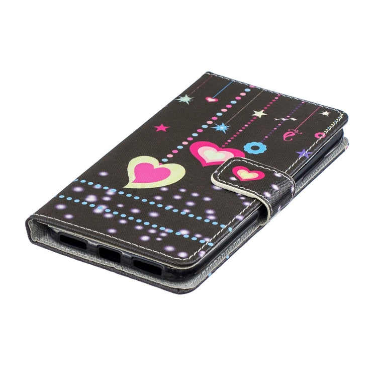 Colored Heart Pattern Horizontal Flip Leather Case for Xiaomi Mi Play, with Holder & Card Slots & Wallet