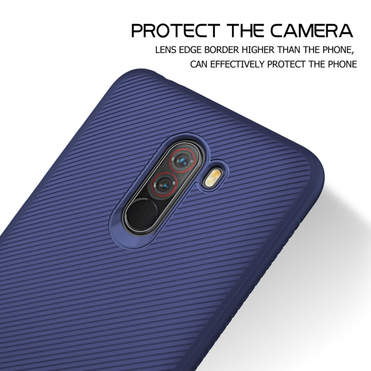 lenuo Leshen Series Stripe Texture TPU Case for Xiaomi Pocophone F1 (Dark Blue)