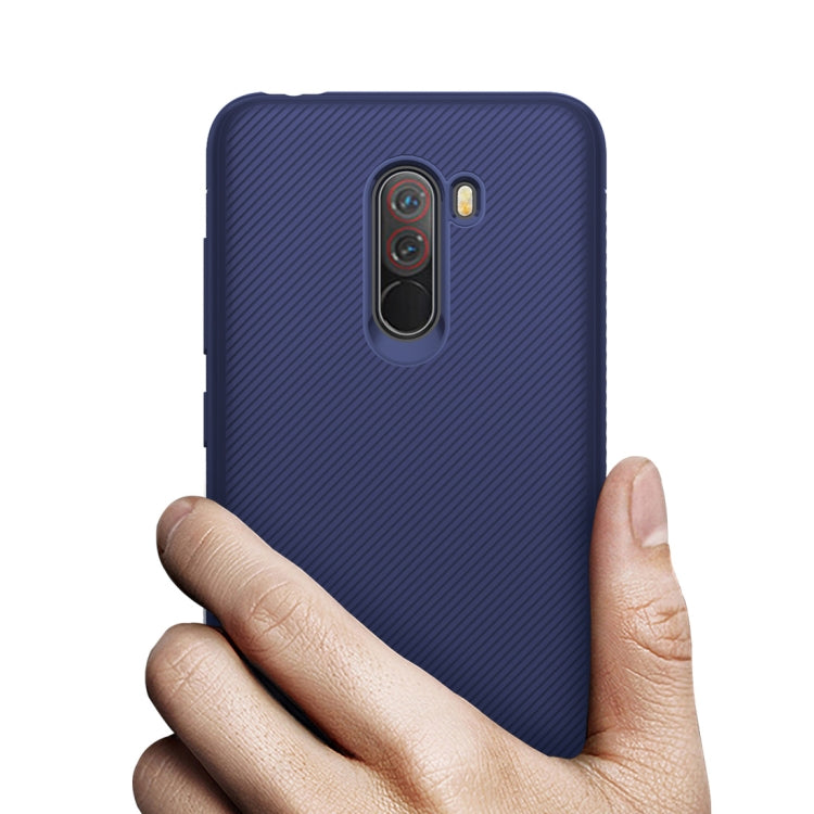 lenuo Leshen Series Stripe Texture TPU Case for Xiaomi Pocophone F1 (Dark Blue)