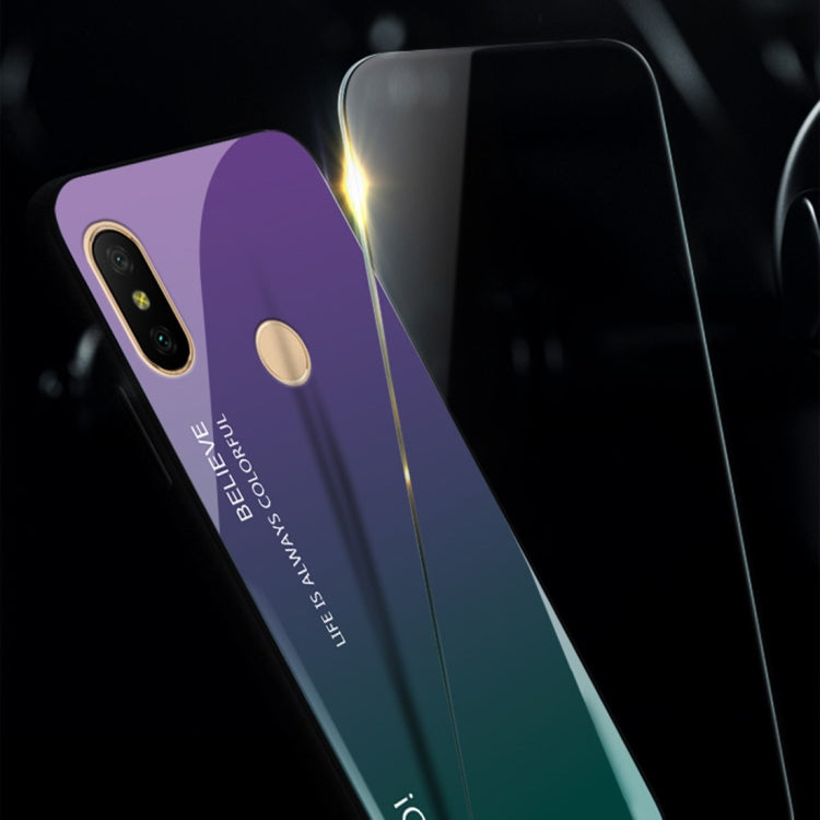 Gradient Color Glass Case for Xiaomi Redmi Note 6 Pro