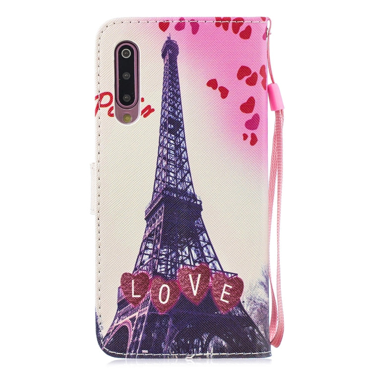 Love Tower Pattern Horizontal Flip Leather Case for Xiaomi Mi 9, with Holder & Card Slots & Wallet
