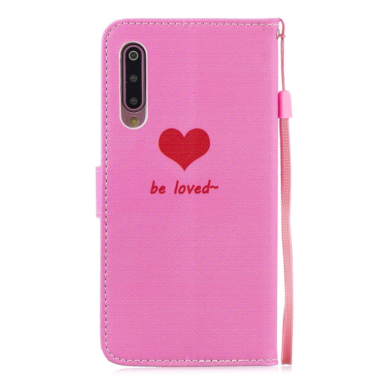 Heart Pattern Horizontal Flip Leather Case for Xiaomi Mi 9, with Holder & Card Slots & Wallet