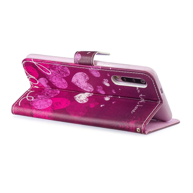 Letter and Heart Pattern Horizontal Flip Leather Case for Xiaomi Mi 9, with Holder & Card Slots & Wallet