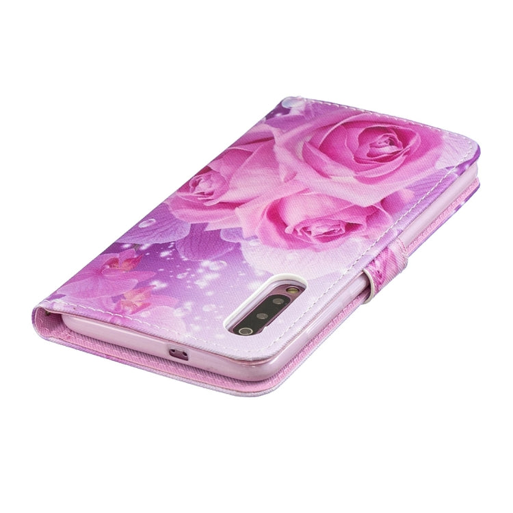 Rose Pattern Horizontal Flip Leather Case for Xiaomi Mi 9, with Holder & Card Slots & Wallet