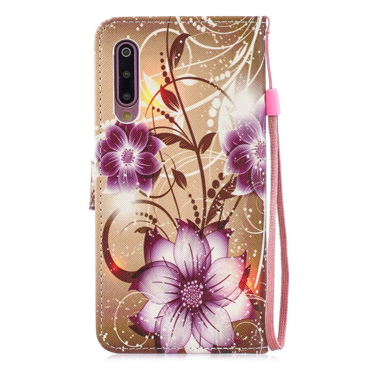 Lotus Pattern Horizontal Flip Leather Case for Xiaomi Mi 9, with Holder & Card Slots & Wallet