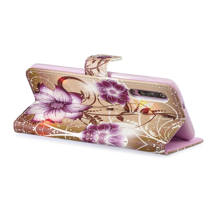 Lotus Pattern Horizontal Flip Leather Case for Xiaomi Mi 9, with Holder & Card Slots & Wallet