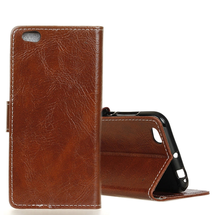 Retro Crazy Horse Texture Horizontal Flip Leather Case for Xiaomi Redmi Go, with Holder & Card Slots & Photo Frame