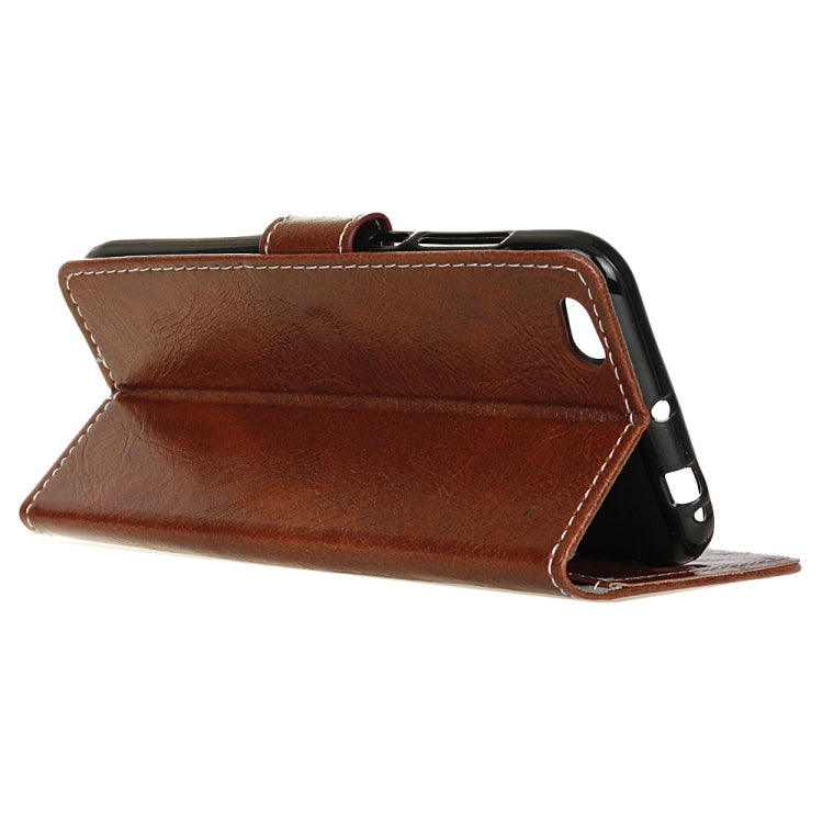 Retro Crazy Horse Texture Horizontal Flip Leather Case for Xiaomi Redmi Go, with Holder & Card Slots & Photo Frame