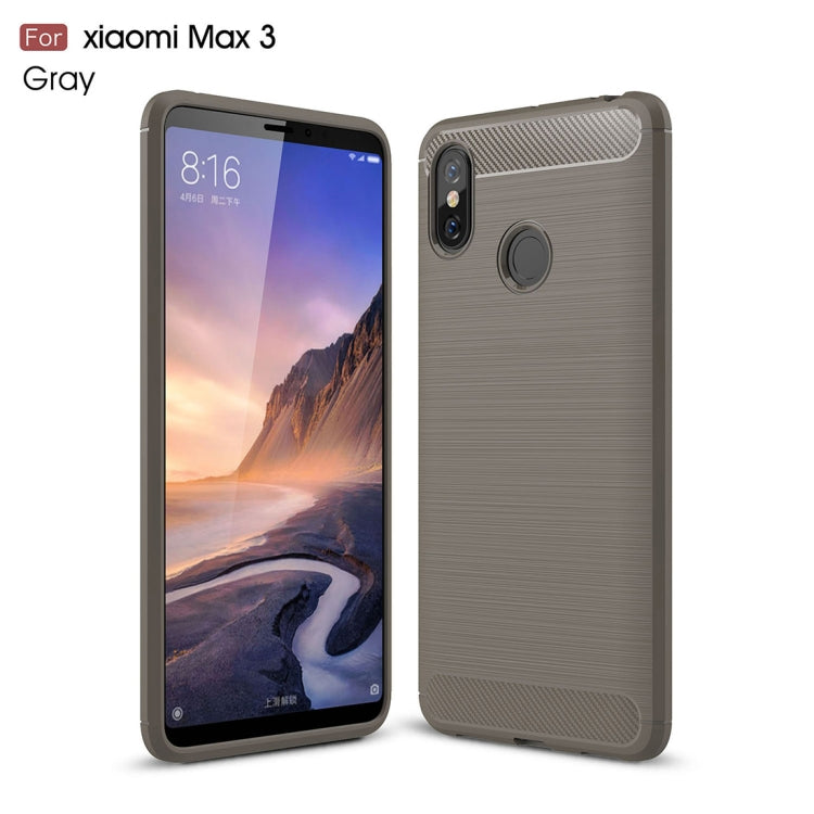 Brushed Texture Carbon Fiber Shockproof TPU Case for Xiaomi Mi Max 3