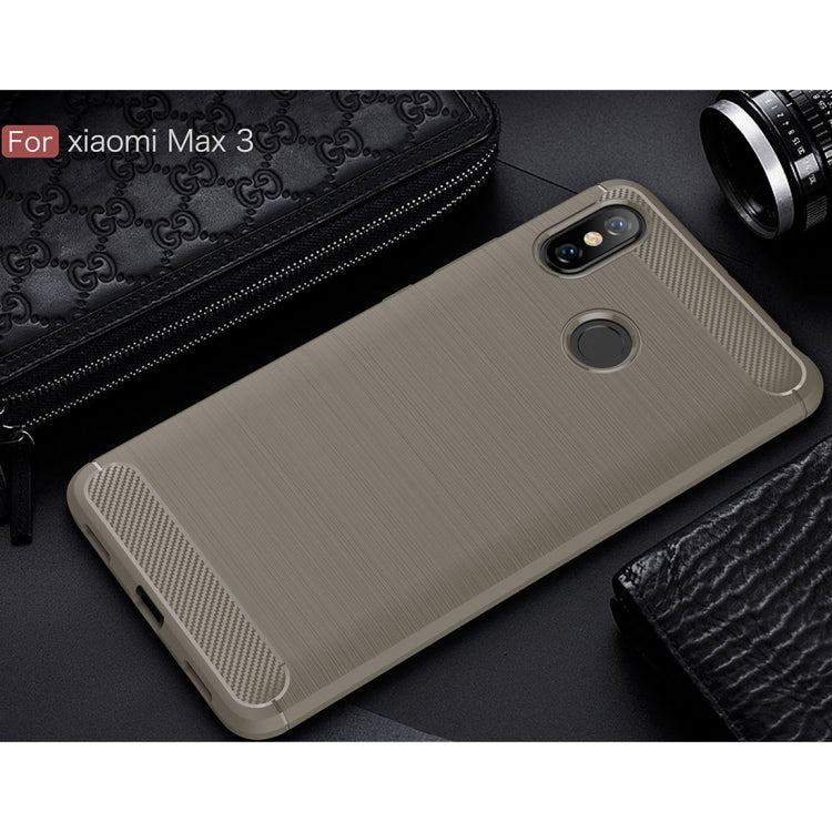Brushed Texture Carbon Fiber Shockproof TPU Case for Xiaomi Mi Max 3