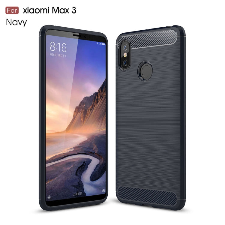 Brushed Texture Carbon Fiber Shockproof TPU Case for Xiaomi Mi Max 3