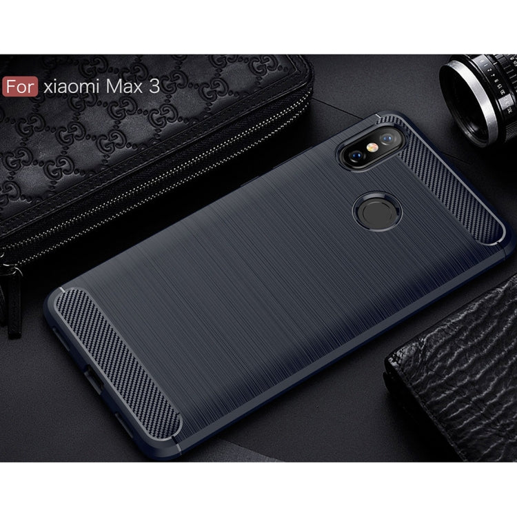 Brushed Texture Carbon Fiber Shockproof TPU Case for Xiaomi Mi Max 3