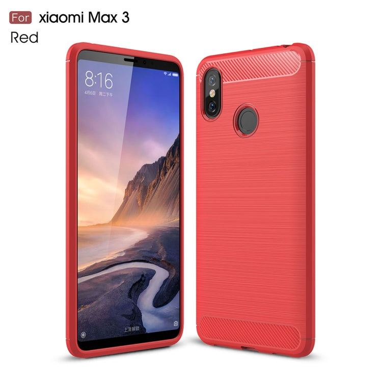 Brushed Texture Carbon Fiber Shockproof TPU Case for Xiaomi Mi Max 3