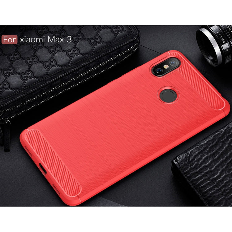 Brushed Texture Carbon Fiber Shockproof TPU Case for Xiaomi Mi Max 3