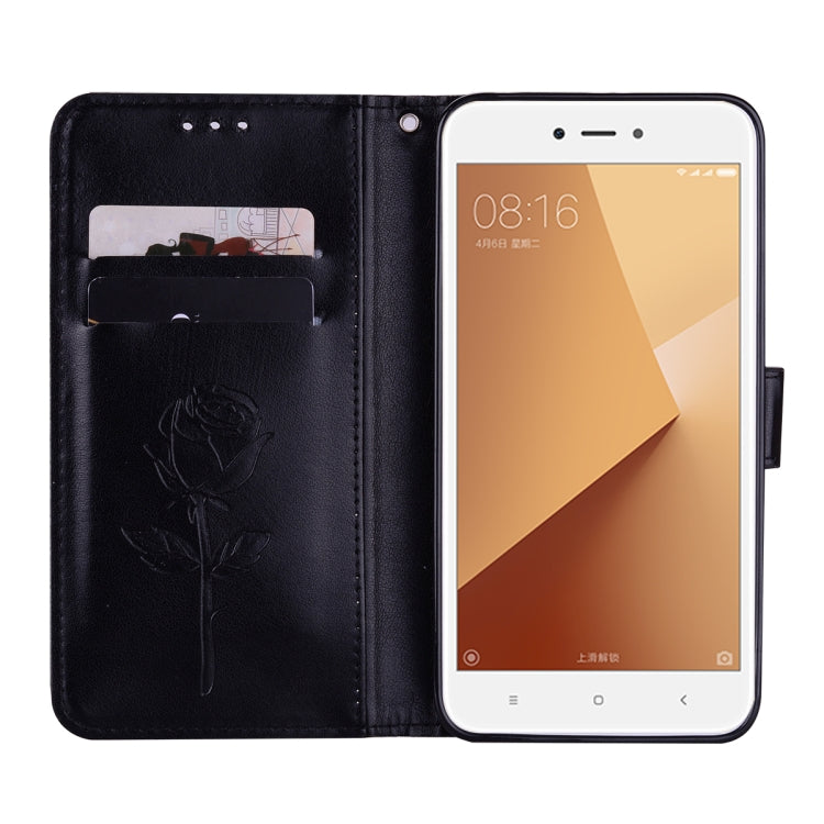 For Xiaomi Redmi Note 5A Low allocation (no fingerprint holes) Rose Embossed Horizontal Flip Environmental PU Leather Case with Holder & Card Slots & Wallet