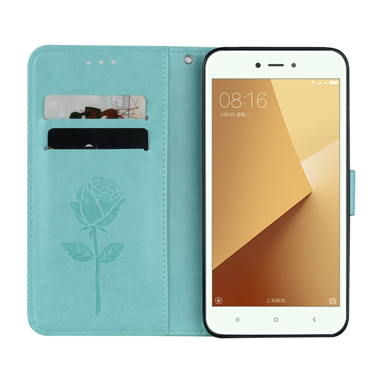 For Xiaomi Redmi Note 5A Low allocation (no fingerprint holes) Rose Embossed Horizontal Flip Environmental PU Leather Case with Holder & Card Slots & Wallet