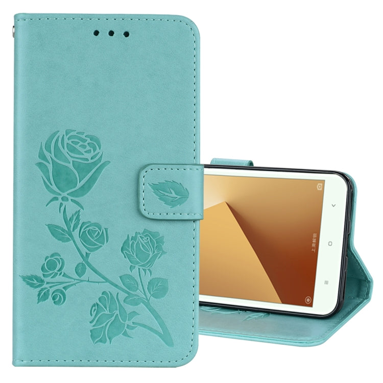 For Xiaomi Redmi Note 5A Low allocation (no fingerprint holes) Rose Embossed Horizontal Flip Environmental PU Leather Case with Holder & Card Slots & Wallet