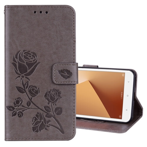 For Xiaomi Redmi Note 5A Low allocation (no fingerprint holes) Rose Embossed Horizontal Flip Environmental PU Leather Case with Holder & Card Slots & Wallet