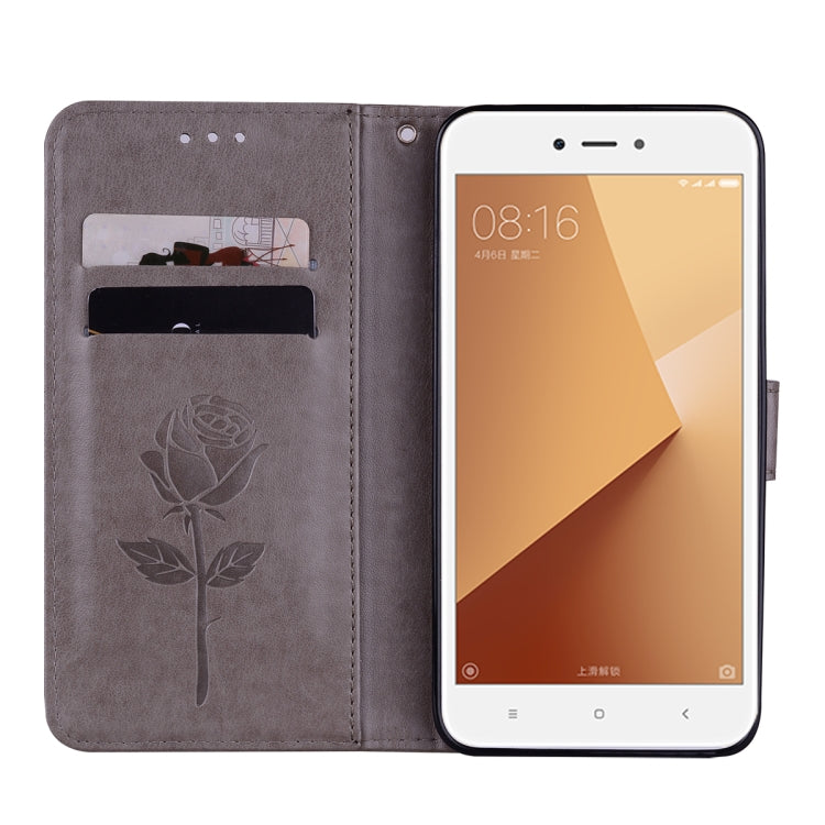 For Xiaomi Redmi Note 5A Low allocation (no fingerprint holes) Rose Embossed Horizontal Flip Environmental PU Leather Case with Holder & Card Slots & Wallet