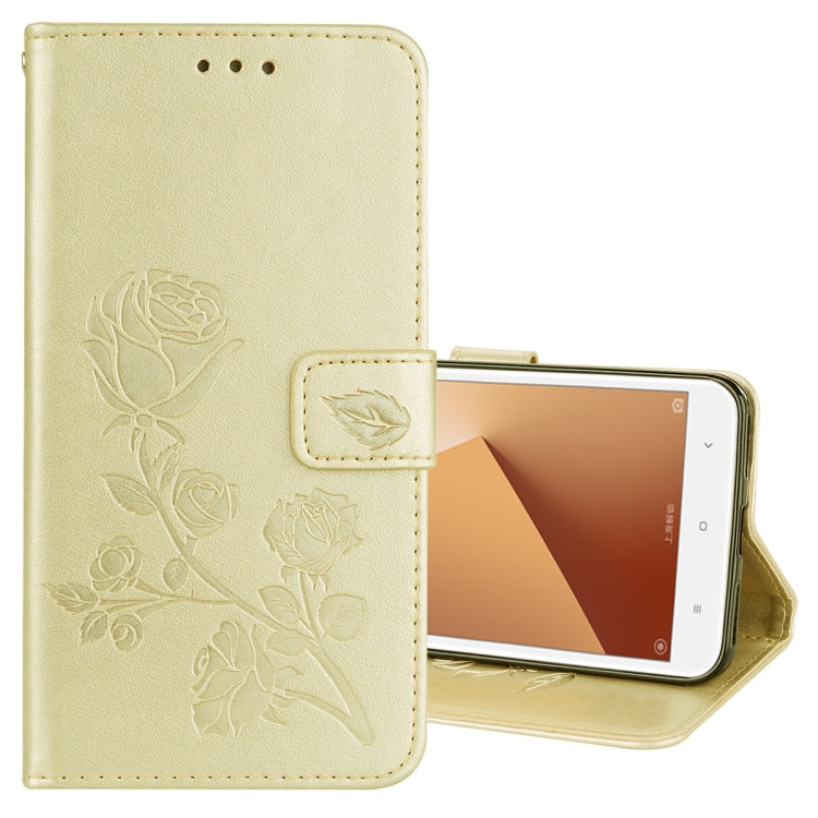 For Xiaomi Redmi Note 5A Low allocation (no fingerprint holes) Rose Embossed Horizontal Flip Environmental PU Leather Case with Holder & Card Slots & Wallet