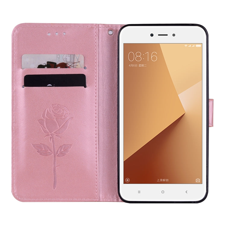 For Xiaomi Redmi Note 5A Low allocation (no fingerprint holes) Rose Embossed Horizontal Flip Environmental PU Leather Case with Holder & Card Slots & Wallet