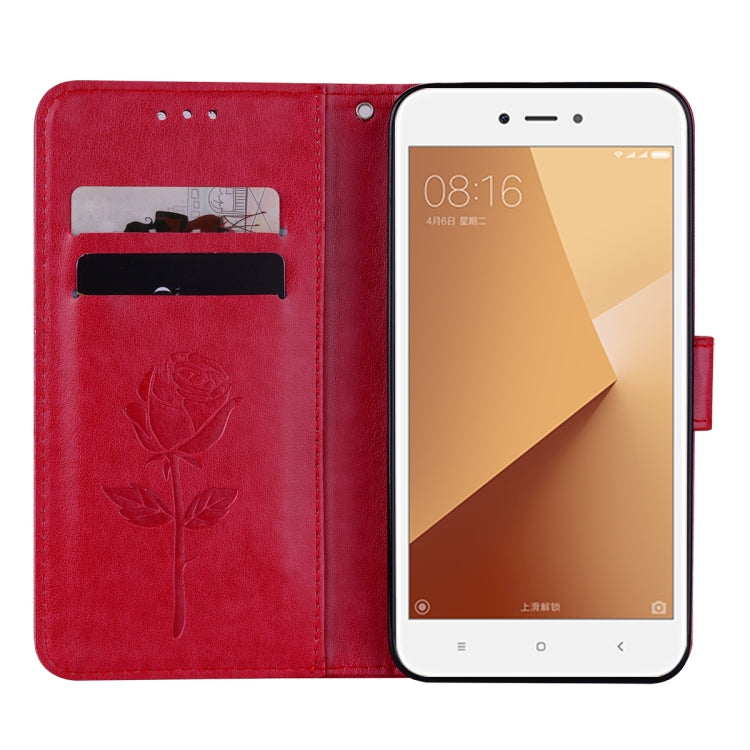 For Xiaomi Redmi Note 5A Low allocation (no fingerprint holes) Rose Embossed Horizontal Flip Environmental PU Leather Case with Holder & Card Slots & Wallet