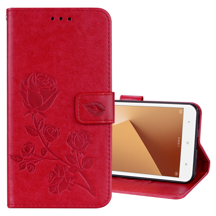 For Xiaomi Redmi Note 5A Low allocation (no fingerprint holes) Rose Embossed Horizontal Flip Environmental PU Leather Case with Holder & Card Slots & Wallet