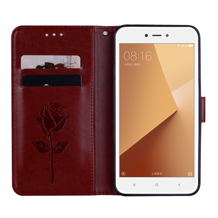 For Xiaomi Redmi Note 5A Low allocation (no fingerprint holes) Rose Embossed Horizontal Flip Environmental PU Leather Case with Holder & Card Slots & Wallet