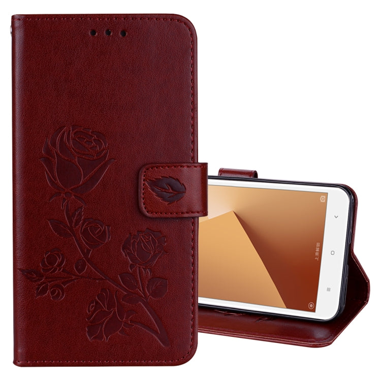 For Xiaomi Redmi Note 5A Low allocation (no fingerprint holes) Rose Embossed Horizontal Flip Environmental PU Leather Case with Holder & Card Slots & Wallet