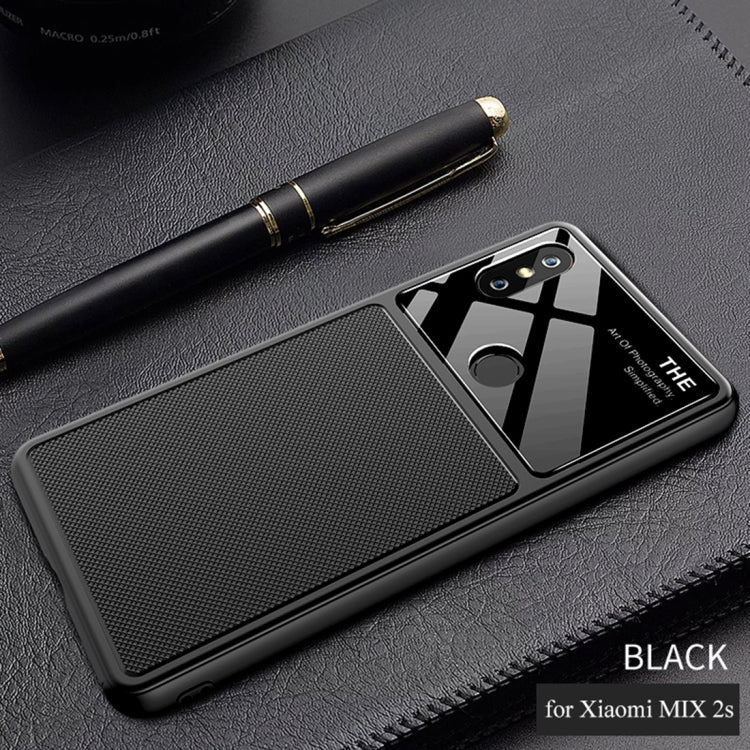 Lenuo LeJazz Series for Xiaomi Mi Mix 2S Shockproof TPU + Glass Protective Back Case