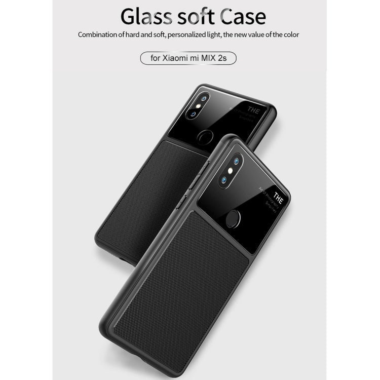 Lenuo LeJazz Series for Xiaomi Mi Mix 2S Shockproof TPU + Glass Protective Back Case
