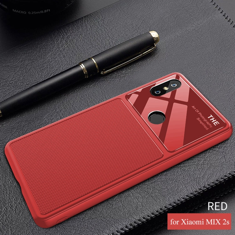 Lenuo LeJazz Series for Xiaomi Mi Mix 2S Shockproof TPU + Glass Protective Back Case