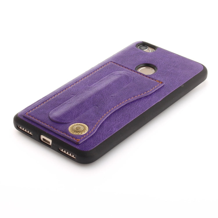 For Xiaomi Redmi Note 5A TPU + Leather Pasted Litchi Texture Protective Back Case with Holder & Card Slots