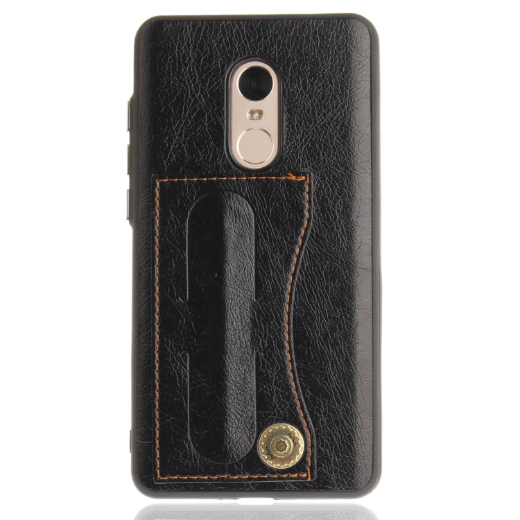 For Xiaomi Redmi Note 4 TPU + Leather Pasted Litchi Texture Protective Back Case with Holder & Card Slots
