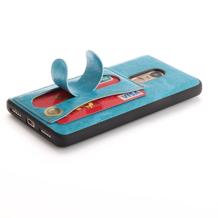 For Xiaomi Redmi Note 4 TPU + Leather Pasted Litchi Texture Protective Back Case with Holder & Card Slots