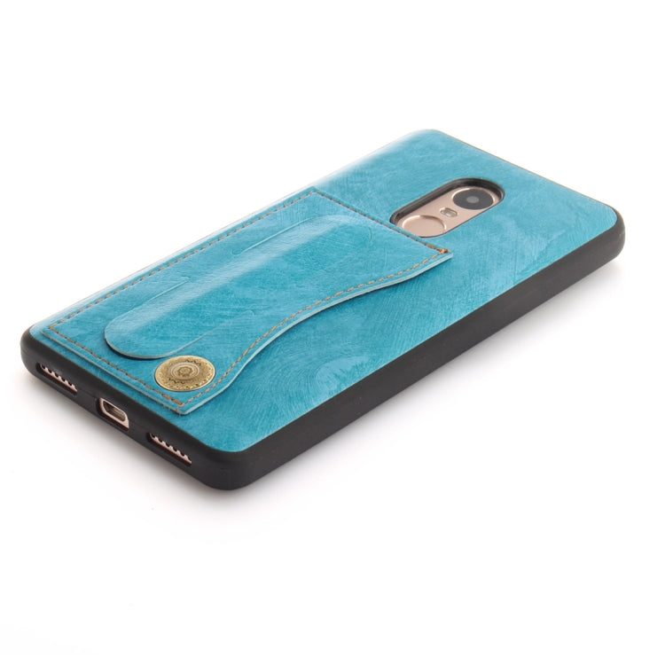 For Xiaomi Redmi Note 4 TPU + Leather Pasted Litchi Texture Protective Back Case with Holder & Card Slots