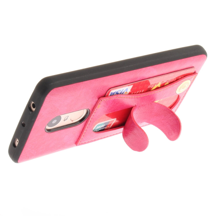 For Xiaomi Redmi Note 4 TPU + Leather Pasted Litchi Texture Protective Back Case with Holder & Card Slots