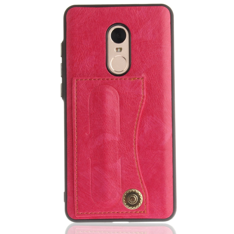 For Xiaomi Redmi Note 4 TPU + Leather Pasted Litchi Texture Protective Back Case with Holder & Card Slots