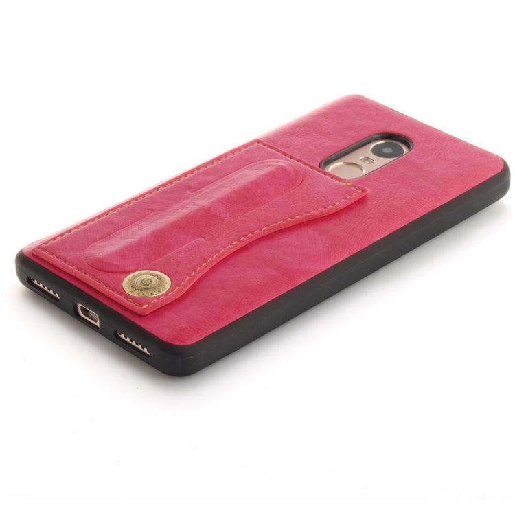 For Xiaomi Redmi Note 4 TPU + Leather Pasted Litchi Texture Protective Back Case with Holder & Card Slots