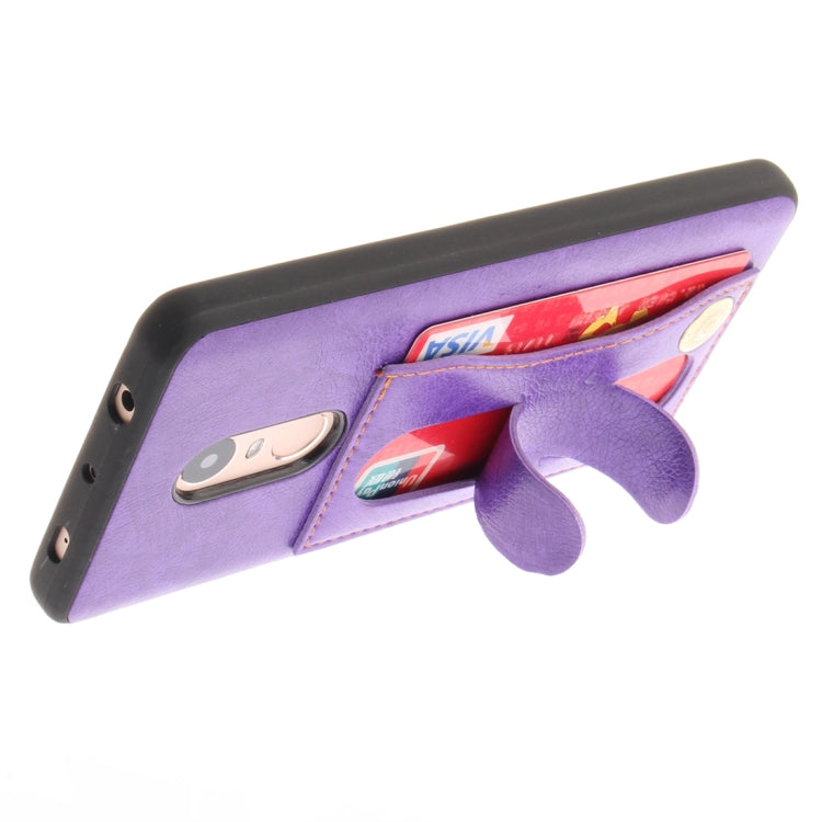 For Xiaomi Redmi Note 4 TPU + Leather Pasted Litchi Texture Protective Back Case with Holder & Card Slots