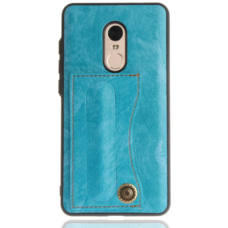 For Xiaomi Redmi Note 4X TPU + Leather Pasted Litchi Texture Protective Back Case with Holder & Card Slots