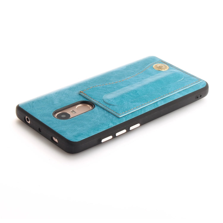 For Xiaomi Redmi Note 4X TPU + Leather Pasted Litchi Texture Protective Back Case with Holder & Card Slots