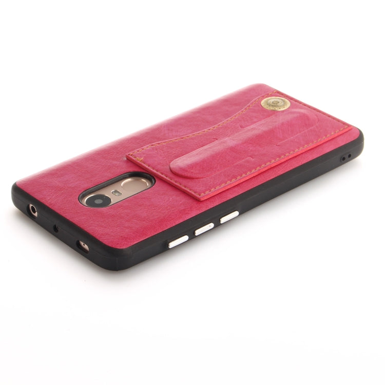 For Xiaomi Redmi Note 4X TPU + Leather Pasted Litchi Texture Protective Back Case with Holder & Card Slots