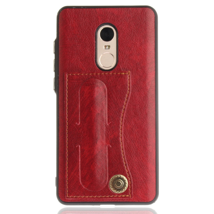 For Xiaomi Redmi Note 4X TPU + Leather Pasted Litchi Texture Protective Back Case with Holder & Card Slots
