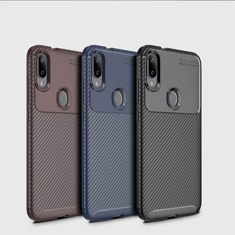 Carbon Fiber Texture Shockproof TPU Case for Xiaomi Play (Brown)