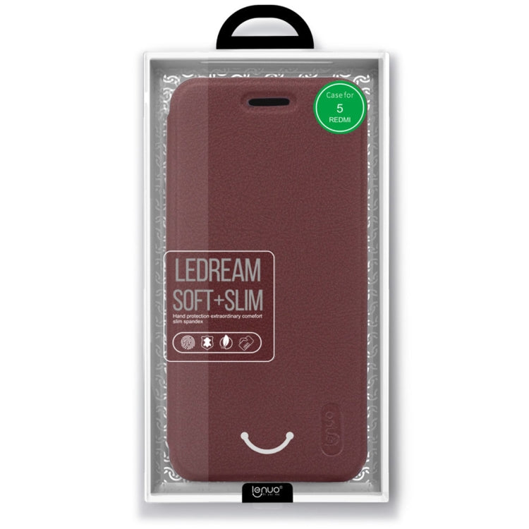 Lenuo for Ledream Flip Series Xiaomi Redmi 5 PU + PC Horizontal Flip Leather Case with Card Slots