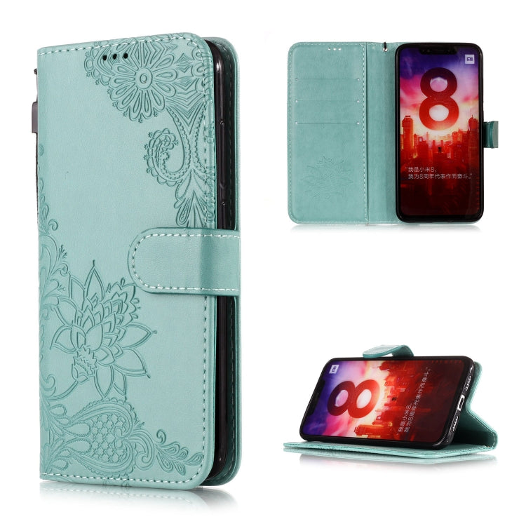 Vintage Embossed Floral Lace Flower Pattern Horizontal Flip Leather Case for Xiaomi Mi 6X / A2, with Card Slot & Holder & Wallet & Lanyard