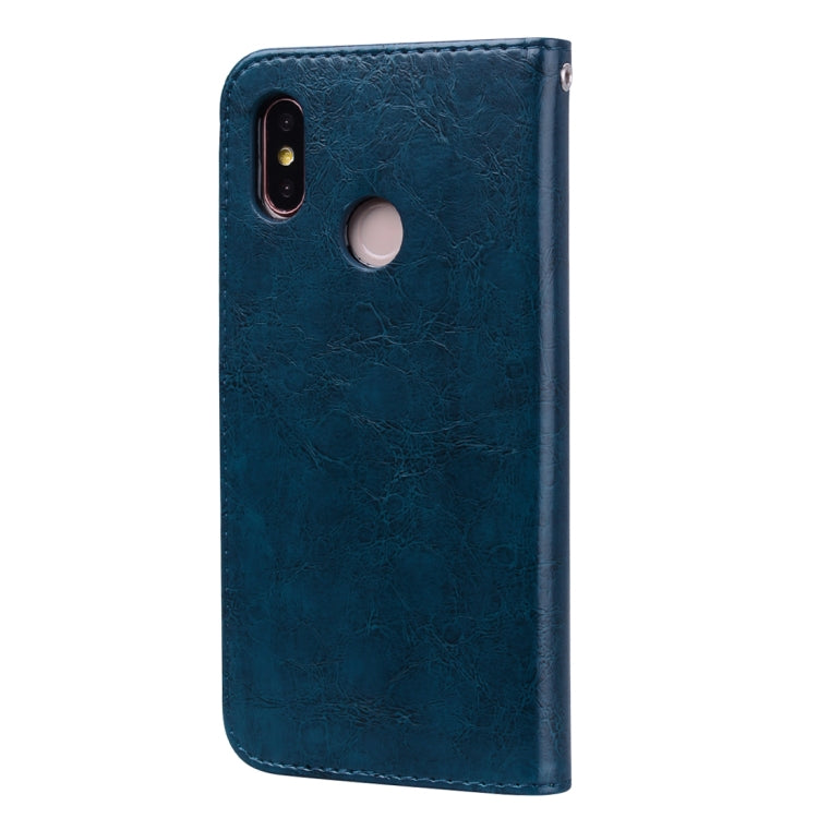 Business Style Oil Wax Texture Horizontal Flip Leather Case for Xiaomi Mi 8, with Holder & Card Slots & Wallet