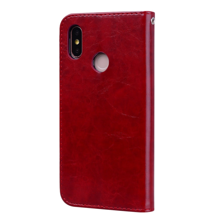 Business Style Oil Wax Texture Horizontal Flip Leather Case for Xiaomi Mi 8, with Holder & Card Slots & Wallet